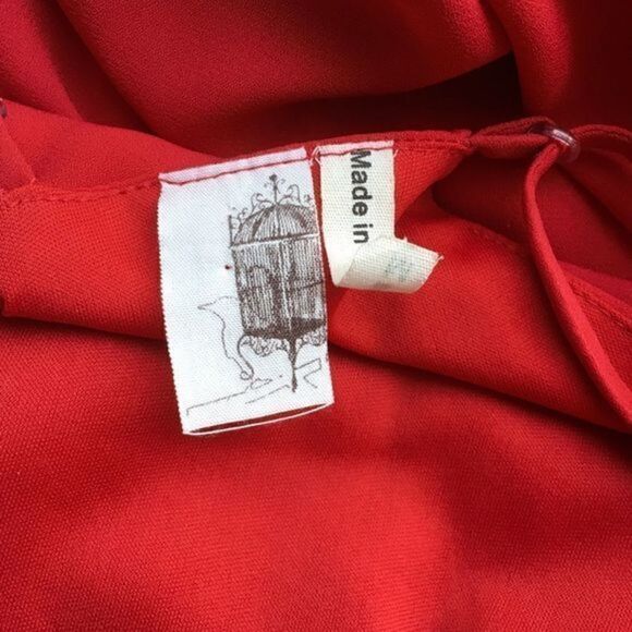 Francesca’s Birdcage Label Ruffle Front Spaghetti Strap Dress in Red Size Small - Picture 4 of 5